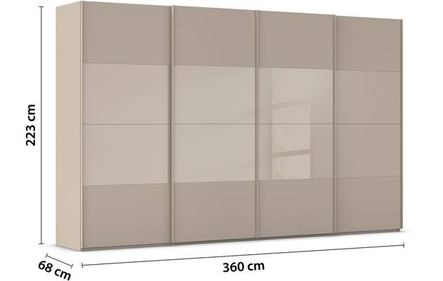 Goossens kledingkast finca combi glans mat glas bruin hoogwaardig meubelplaat - 8244389-{merk}-finca-combi-sts-bruin-schuifdeuren-03
